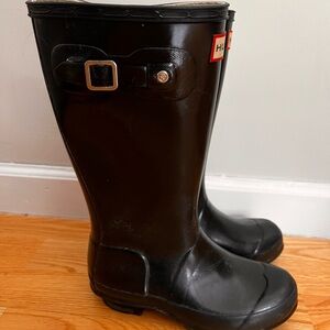 Hunter Kids Black Gloss Rain Boots